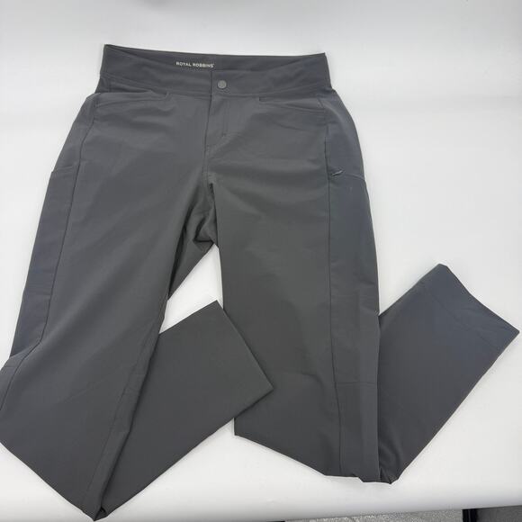 ROYAL ROBBINS Womens Stretch Outdoor Pant Size 8 Trim Fit Grey Hiking Mid Rise - Picture 1 of 8
